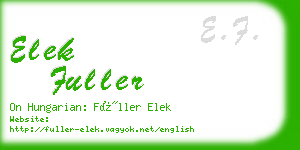 elek fuller business card